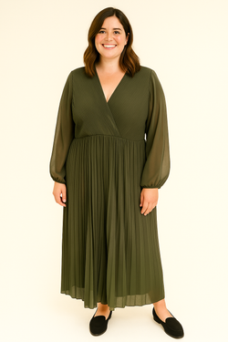 Robe longue plissée
