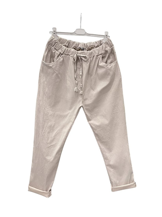 Pantalon magique grande taille beige