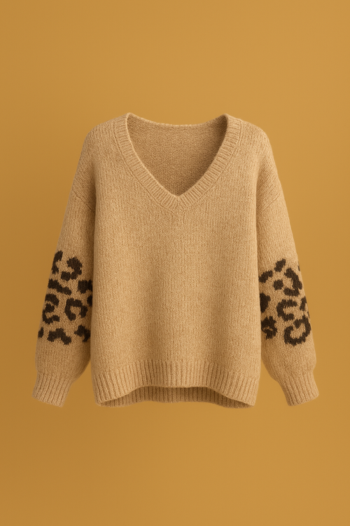 Pull coeur Leopard