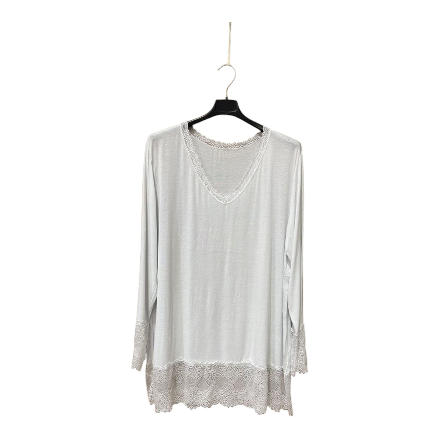 Top dentelles longues manches