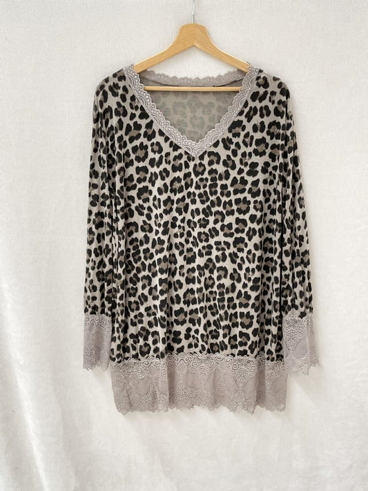 Top dentelles Leopard