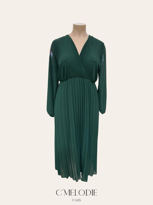 Robe longue plissée
