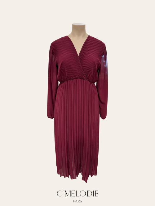 Robe longue plissée