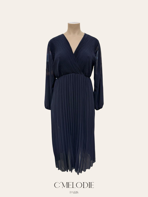 Robe longue plissée