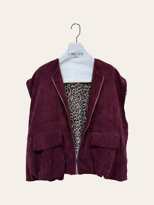 Veste sans manches velours