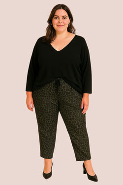 Pantalon léopard velours