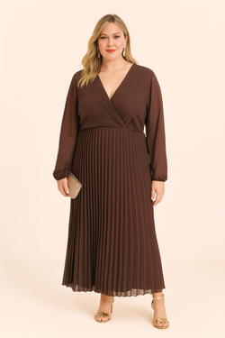 Robe longue plissée