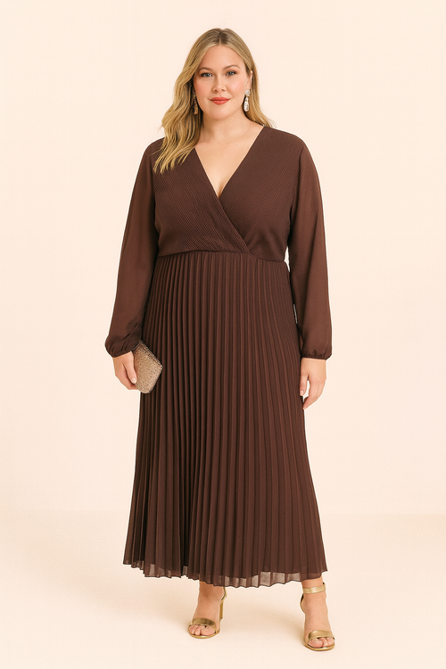 Robe longue plissée