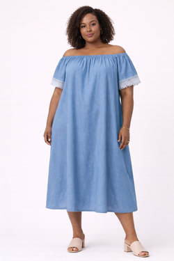 Robe jeans dentelle