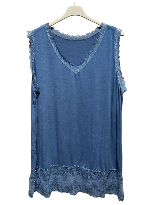 Top dentelles sans manches