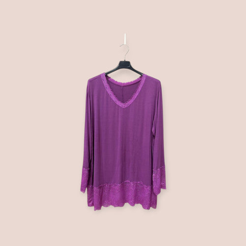 Top dentelles longues manches