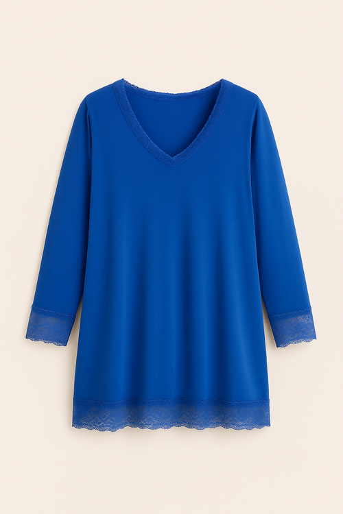 Top dentelles longues manches