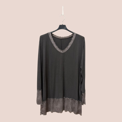 Top dentelles longues manches